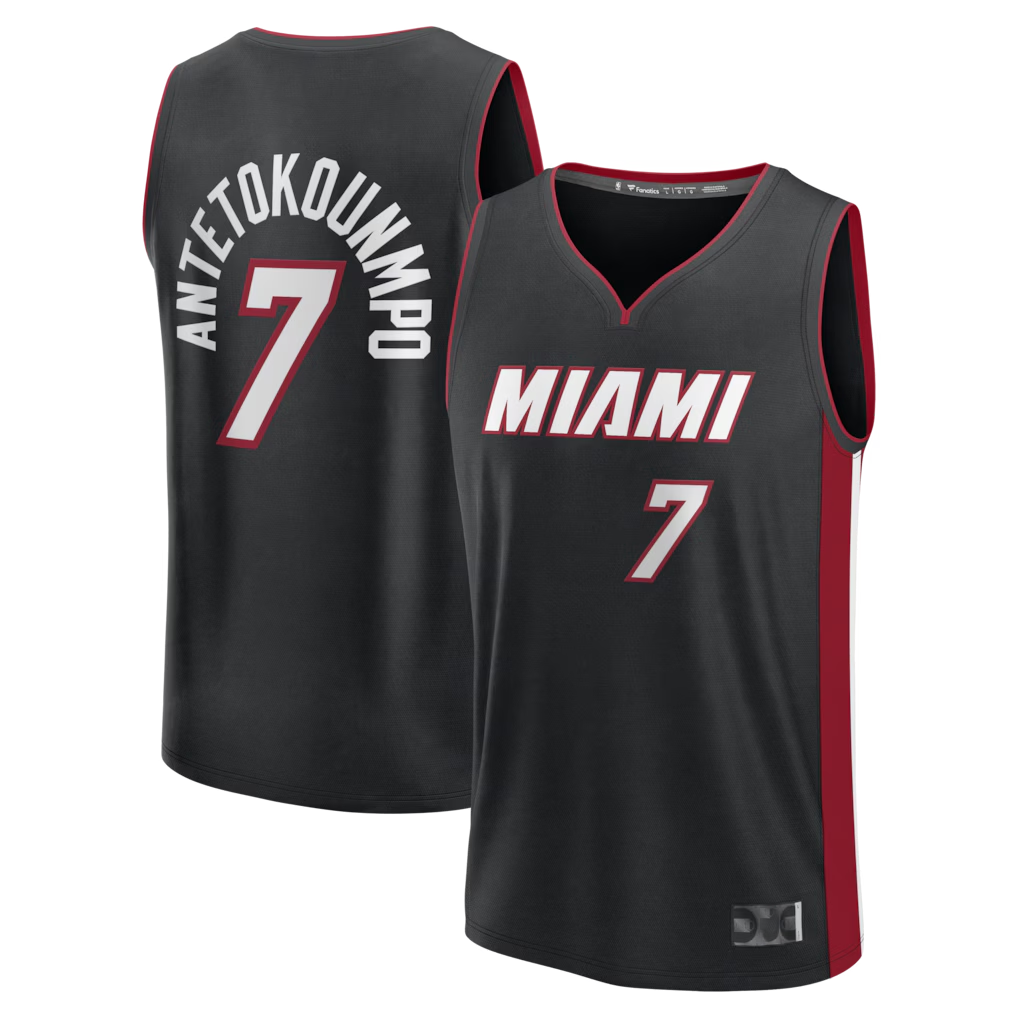 Ldoa M.Heat #7 Giannis Antetokounmpo Black Fast Break Jerseys - Icon Edition
