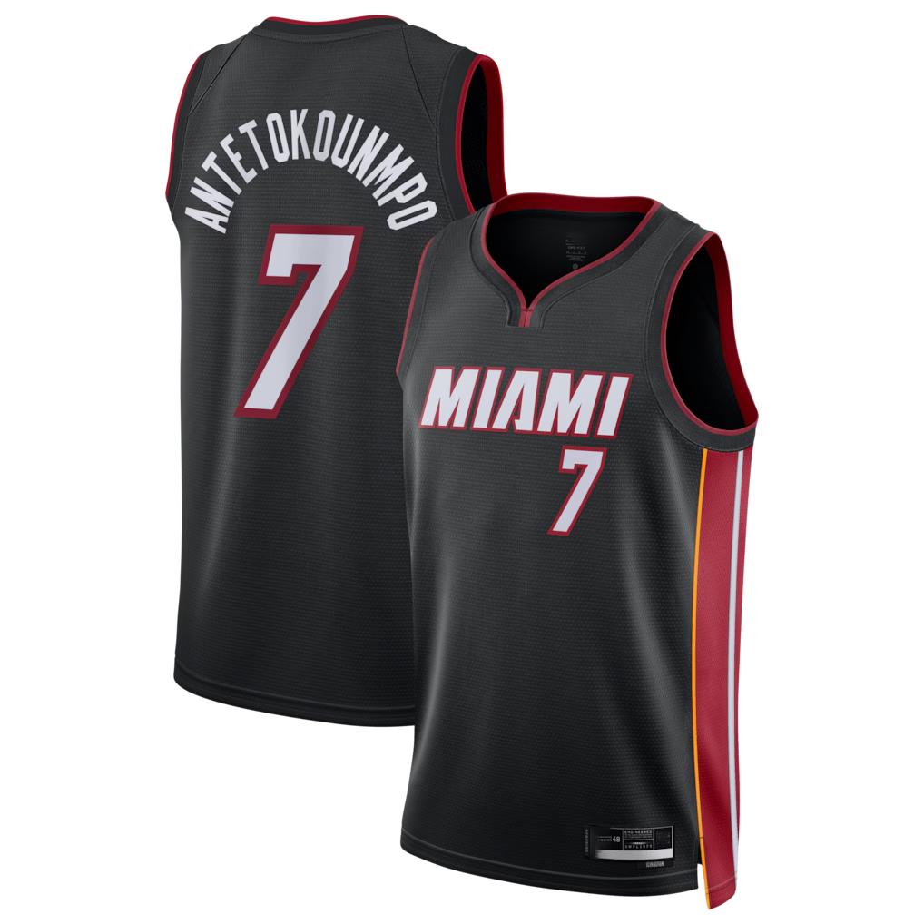 Ldoa M.Heat #7 Giannis Antetokounmpo Black Swingman Jerseys - Icon Edition