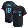 Ldoa M.Marlins #18 Griffin Conine Player Black City Connect Home Limited Stitched Jerseys