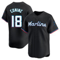 Ldoa M.Marlins #18 Griffin Conine Player Black Home Limited Stitched Jerseys