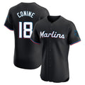Ldoa M.Marlins #18 Griffin Conine Player Black Vapor Home Limited Elite Stitched Jerseys