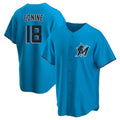 Ldoa M.Marlins #18 Griffin Conine Player Blue Home Game Stitched Jerseys