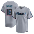 Ldoa M.Marlins #18 Griffin Conine Player Gray Home Limited Stitched Jerseys