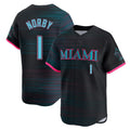 Ldoa M.Marlins #1 Connor Norby Player Black City Connect Home Limited Stitched Jerseys