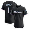Ldoa M.Marlins #1 Connor Norby Player Black Vapor Home Limited Elite Stitched Jerseys