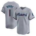 Ldoa M.Marlins #1 Connor Norby Player Gray Home Limited Stitched Jerseys