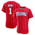 Ldoa M.Marlins #1 Connor Norby Player Red City Connect Home Limited Elite Stitched Jerseys