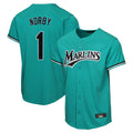 Ldoa M.Marlins #1 Connor Norby Player Teal  Home Game Stitched Jerseys