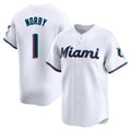 Ldoa M.Marlins #1 Connor Norby Player White Home Limited Stitched Jerseys