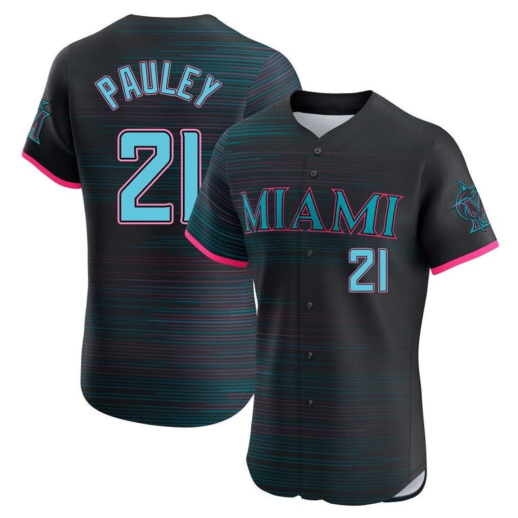 Ldoa M.Marlins #21 Graham Pauley Player Black City Connect Home Limited Elite Stitched Jerseys