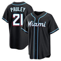 Ldoa M.Marlins #21 Graham Pauley Player Black Fashion Out Home Game Stitched Jerseys