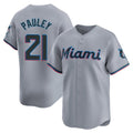Ldoa M.Marlins #21 Graham Pauley Player Gray Home Limited Stitched Jerseys