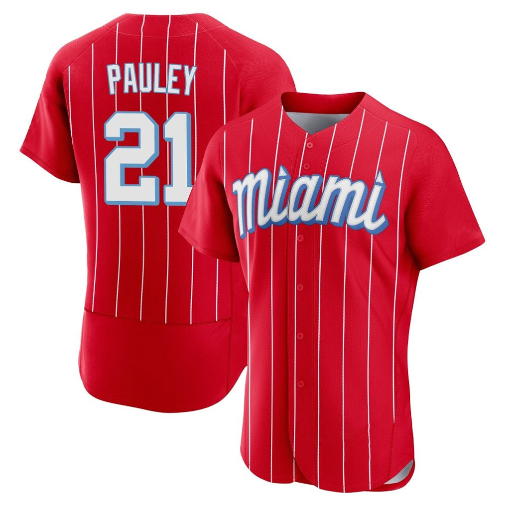 Ldoa M.Marlins #21 Graham Pauley Player Red City Connect Home Limited Elite Stitched Jerseys
