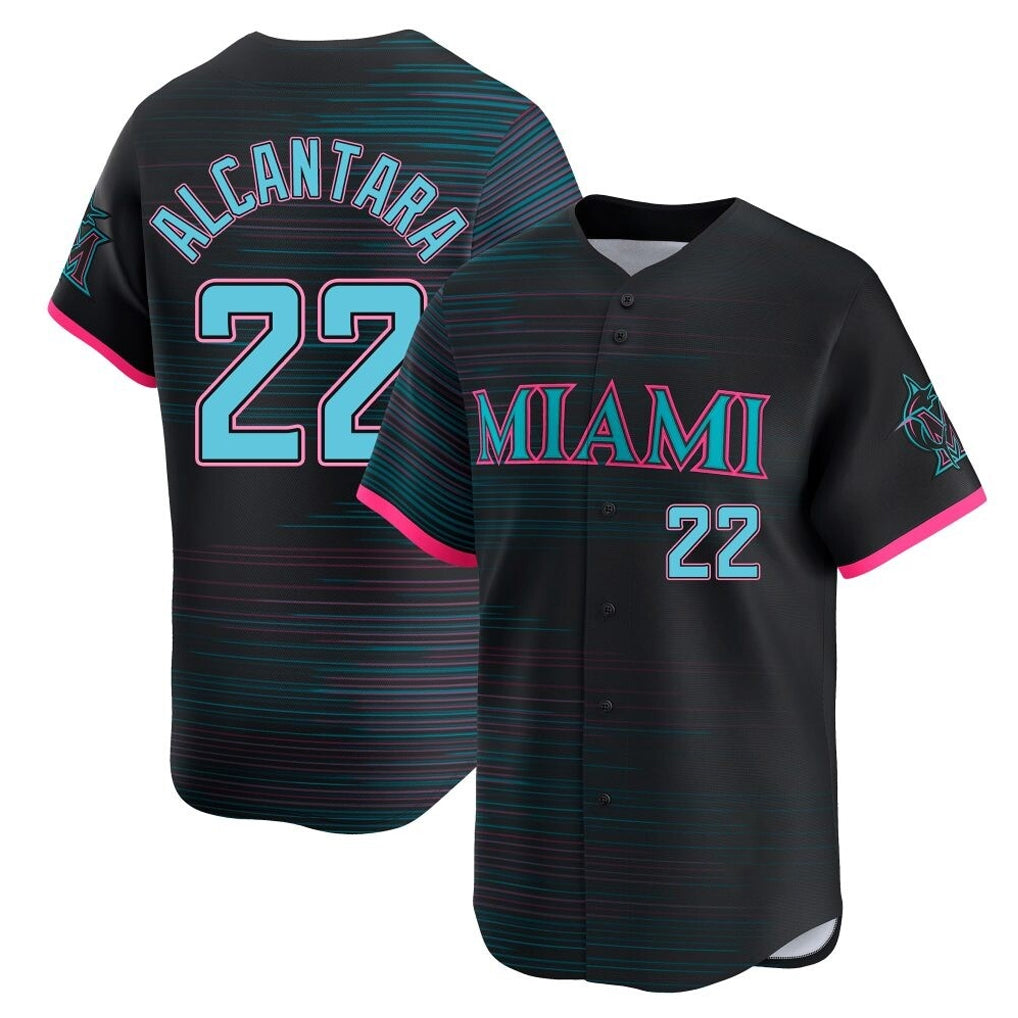 Ldoa M.Marlins #22 Sandy Alcantara Player Black City Connect Home Limited Stitched Jerseys
