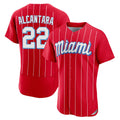 Ldoa M.Marlins #22 Sandy Alcantara Player Red City Connect Home Limited Elite Stitched Jerseys