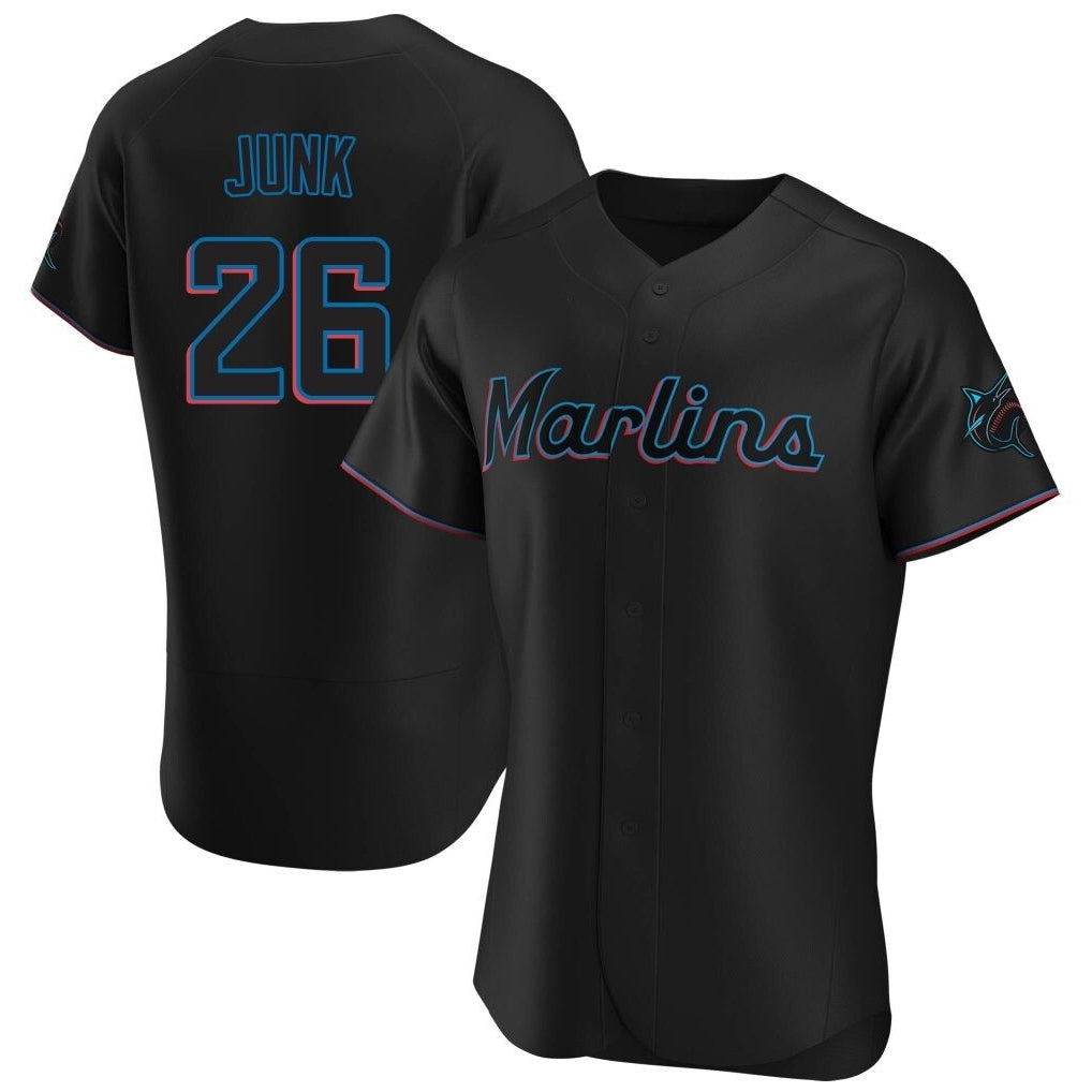 Ldoa M.Marlins #26 Janson Junk Player Black Home Limited Elite Stitched Jerseys
