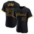 Ldoa M.Marlins #26 Janson Junk Player Black Snake Skin City Home Limited Elite Stitched Jerseys