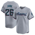 Ldoa M.Marlins #26 Janson Junk Player Gray Home Limited Stitched Jerseys