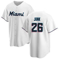 Ldoa M.Marlins #26 Janson Junk Player White  Home Game Stitched Jerseys