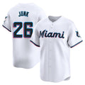 Ldoa M.Marlins #26 Janson Junk Player White Home Limited Stitched Jerseys