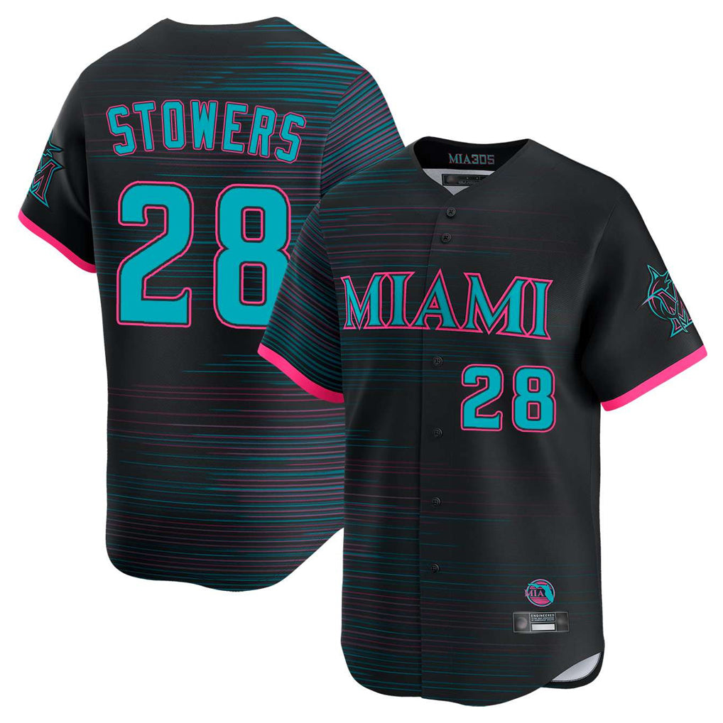 Ldoa M.Marlins #28 Kyle Stowers Player Black City Connect Home Limited Stitched Jerseys