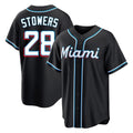Ldoa M.Marlins #28 Kyle Stowers Player Black Fashion Out Home Game Stitched Jerseys