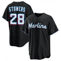 Ldoa M.Marlins #28 Kyle Stowers Player Black  Home Game Stitched Jerseys