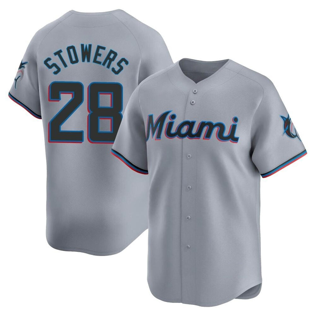Ldoa M.Marlins #28 Kyle Stowers Player Gray Home Limited Stitched Jerseys