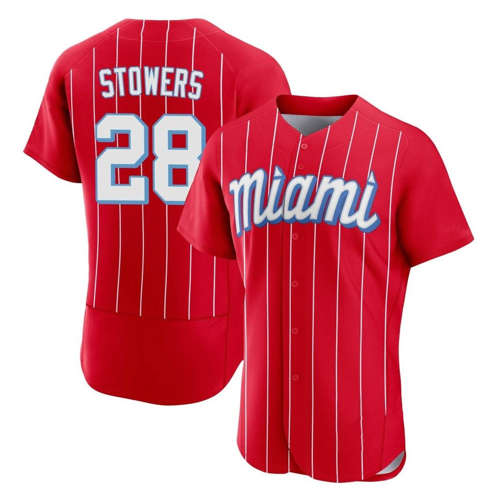 Ldoa M.Marlins #28 Kyle Stowers Player Red City Connect Home Limited Elite Stitched Jerseys