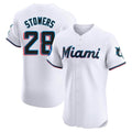 Ldoa M.Marlins #28 Kyle Stowers Player White  Home Limited Elite Stitched Jerseys