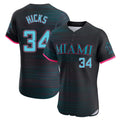 Ldoa M.Marlins #34 Liam Hicks Player Black City Connect Home Limited Elite Stitched Jerseys