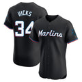 Ldoa M.Marlins #34 Liam Hicks Player Black Vapor Home Limited Elite Stitched Jerseys