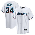 Ldoa M.Marlins #34 Liam Hicks Player White  Home Game Stitched Jerseys