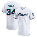 Ldoa M.Marlins #34 Liam Hicks Player White  Home Limited Elite Stitched Jerseys