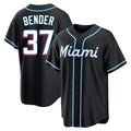 Ldoa M.Marlins #37 Anthony Bender Player Black Fashion Out Home Game Stitched Jerseys