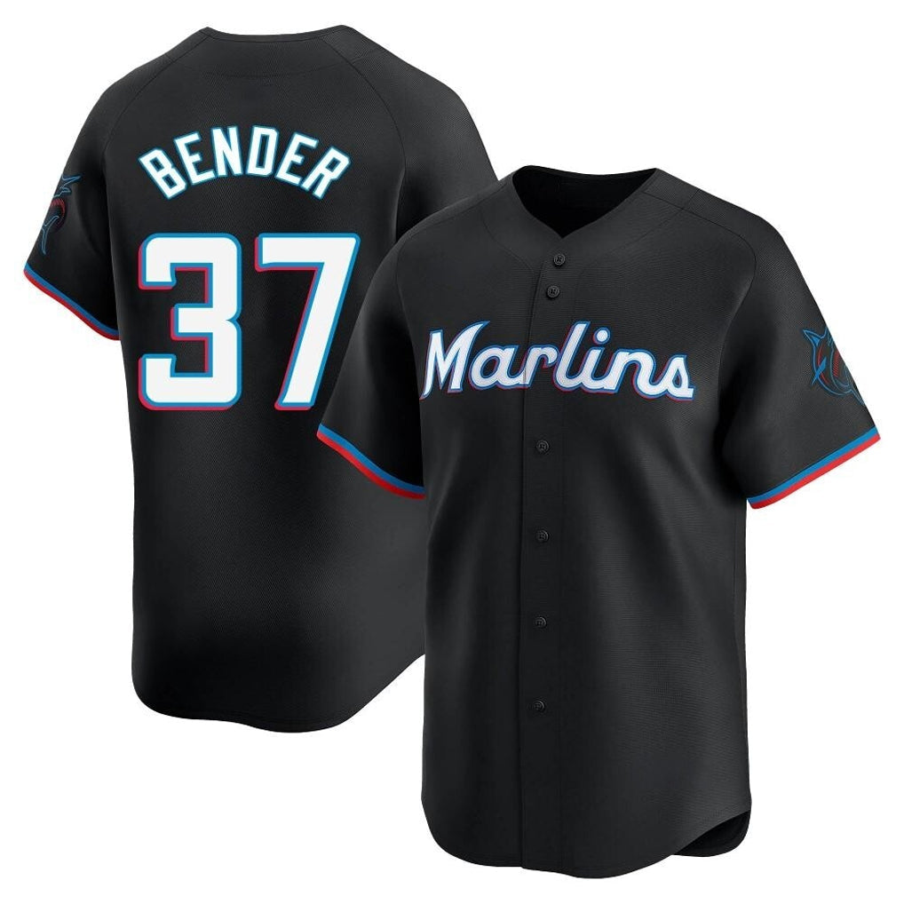 Ldoa M.Marlins #37 Anthony Bender Player Black  Home Limited Stitched Jerseys