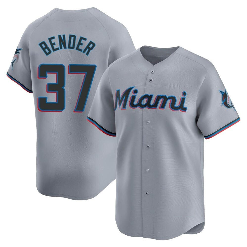 Ldoa M.Marlins #37 Anthony Bender Player Gray Home Limited Stitched Jerseys