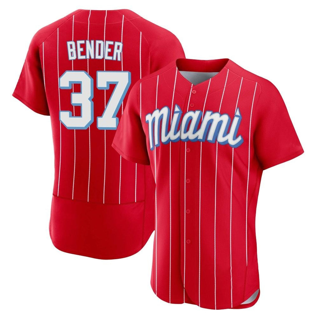 Ldoa M.Marlins #37 Anthony Bender Player Red City Connect Home Limited Elite Stitched Jerseys
