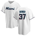 Ldoa M.Marlins #37 Anthony Bender Player White  Home Game Stitched Jerseys