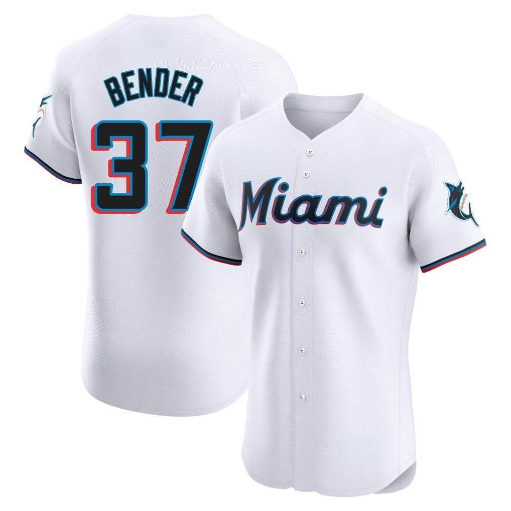 Ldoa M.Marlins #37 Anthony Bender Player White  Home Limited Elite Stitched Jerseys