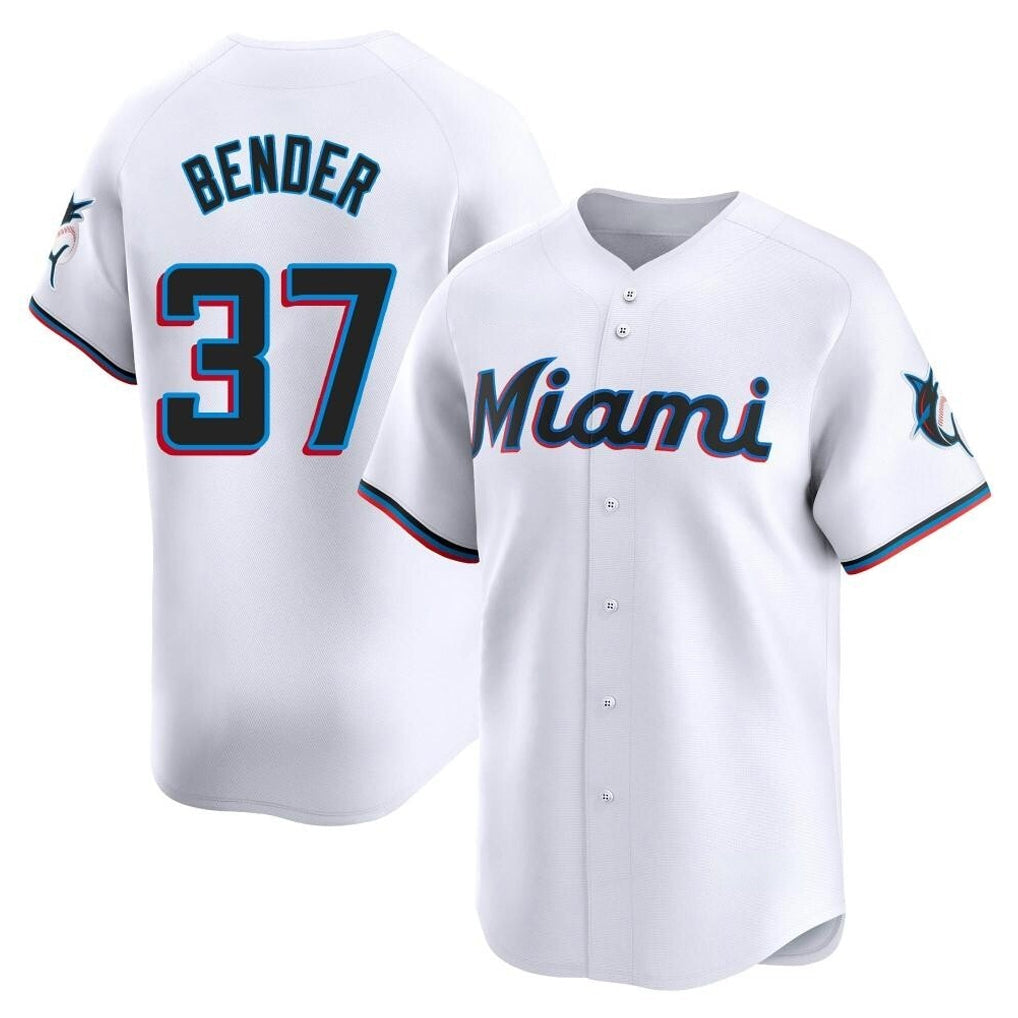 Ldoa M.Marlins #37 Anthony Bender Player White  Home Limited Stitched Jerseys