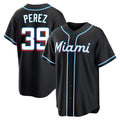 Ldoa M.Marlins #39 Eury Perez Player Black Fashion Out Home Game Stitched Jerseys