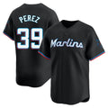Ldoa M.Marlins #39 Eury Perez Player Black  Home Limited Stitched Jerseys
