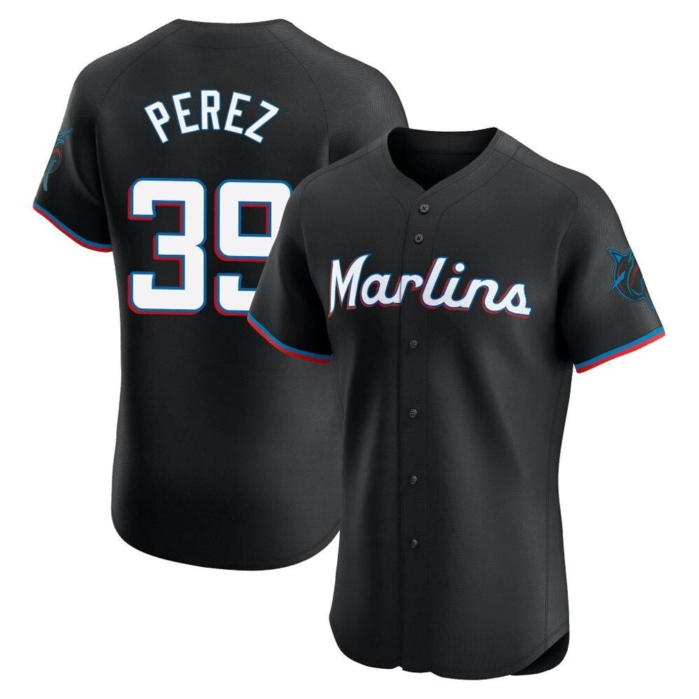 Ldoa M.Marlins #39 Eury Perez Player Black Vapor Home Limited Elite Stitched Jerseys