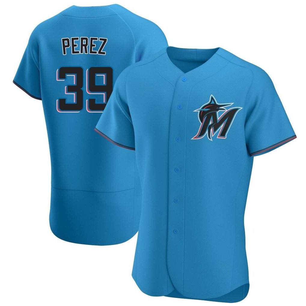 Ldoa M.Marlins #39 Eury Perez Player Blue Home Limited Elite Stitched Jerseys
