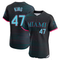 Ldoa M.Marlins #47 John King Player Black City Connect Home Limited Elite Stitched Jerseys