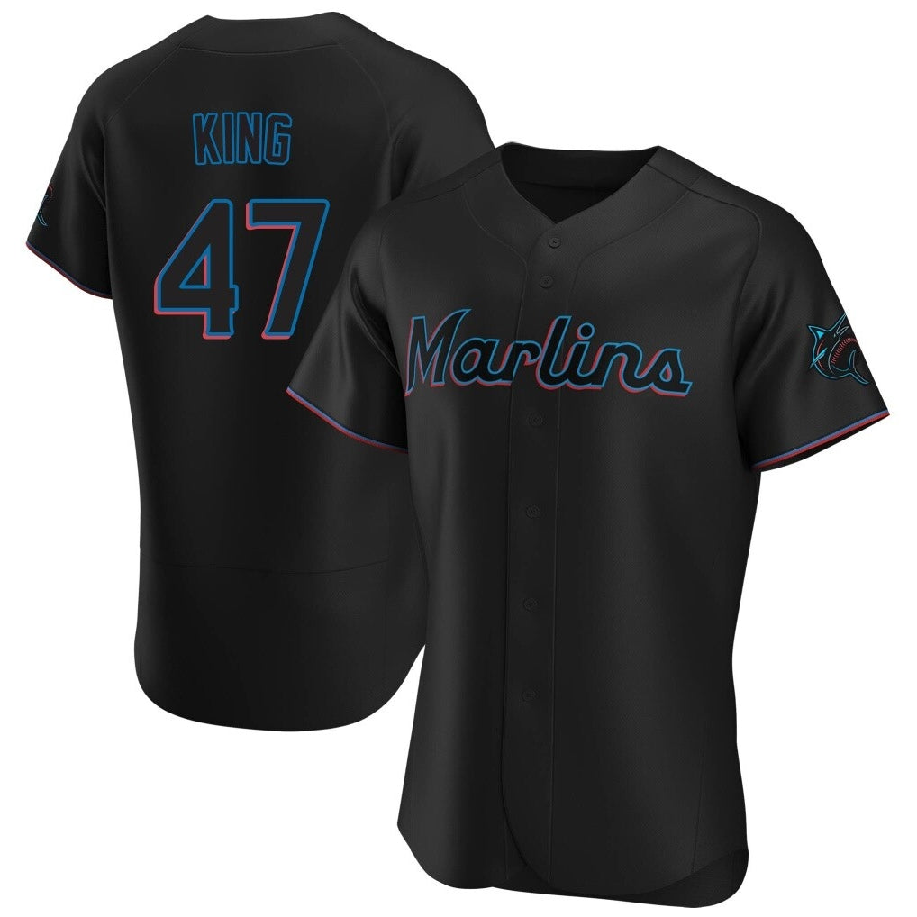 Ldoa M.Marlins #47 John King Player Black Home Limited Elite Stitched Jerseys