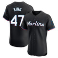Ldoa M.Marlins #47 John King Player Black Vapor Home Limited Elite Stitched Jerseys