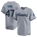 Ldoa M.Marlins #47 John King Player Gray  Home Limited Stitched Jerseys