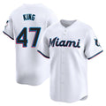 Ldoa M.Marlins #47 John King Player White  Home Limited Stitched Jerseys